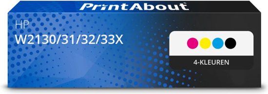 PrintAbout Huismerk Toner W2130/31/32/33X (213X) 4-kleuren Multipack Hoge capaciteit geschikt voor HP
