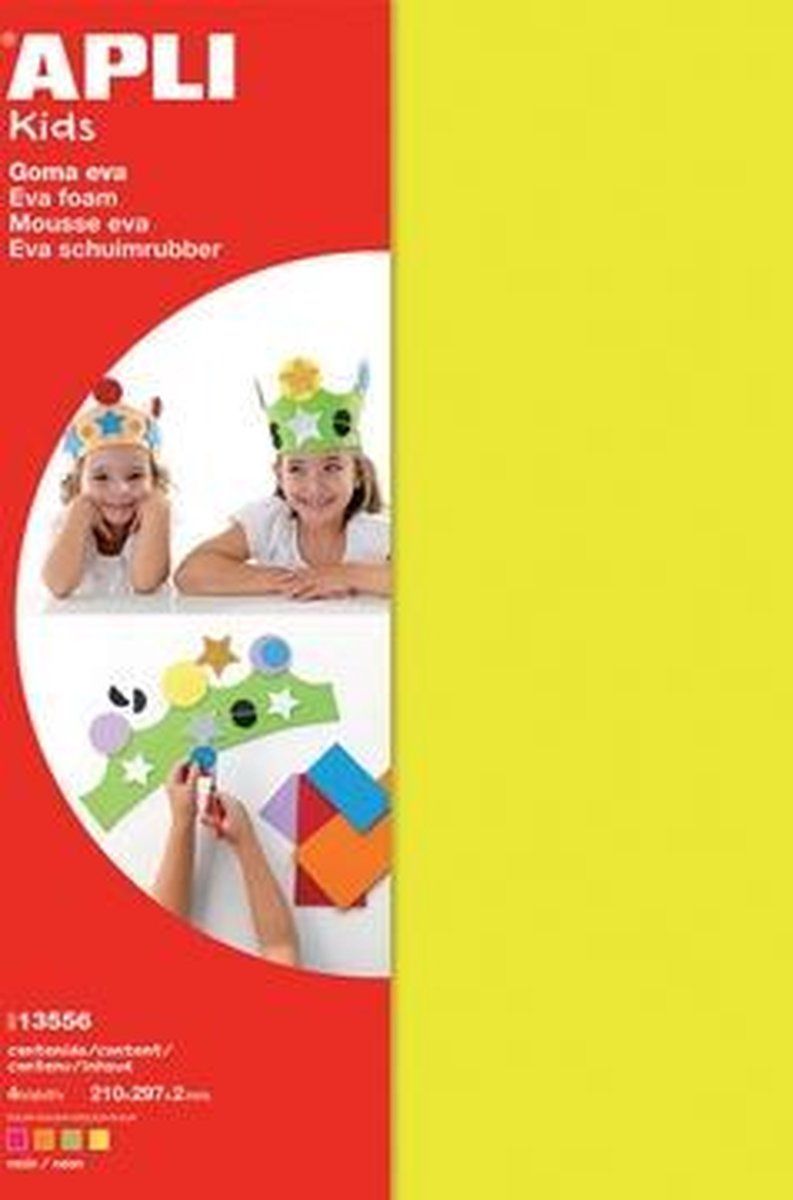 Apli Kids EVA Foam Sheets A4 Fluor - 4 Sheets