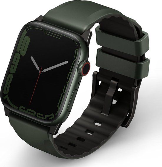 Uniq Linus AiroSoft Siliconen Bandje - Apple Watch 42/44/45/49mm - Moss Green