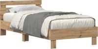 vidaXL Bedframe met hoofdeinde Artisan Eiken 75 x 190 cm Bewerkt hout