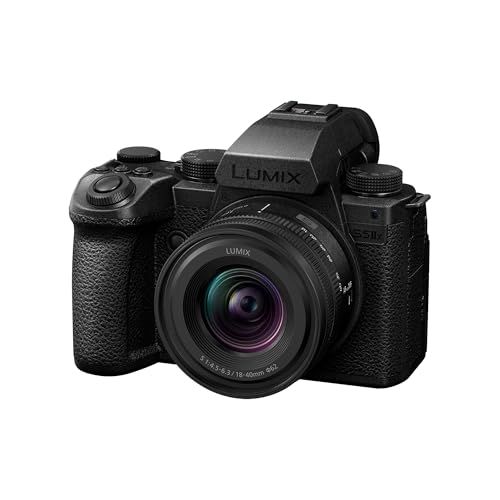 Panasonic Lumix S5 IIX, Spiegelloze Fullframe Camera, met S-R1840E 18-40mm S Lens, 4K 60P & 6K 30P Onbeperkt Opnemen, Kantelbaar Scherm, Wi-Fi, Phase Hybrid AF, Active IS, Dubbele native ISO, Zwart