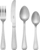 Mikasa Portobello 16-delige roestvrijstalen bestekset, zilveren bestekset voor 4 personen, inclusief 4x messen, 4x vorken, 4x dessertlepels en 4x theelepels - vaatwasmachinebestendig