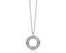 Own ZINZI zilveren ketting 45cm met hanger 25mm rond wit ZIC2049