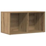 vidaXL - LP - Opbergbox - 69,5x34x36 cm - Bewerkt Hout - Artisanaal Eikenkleurig