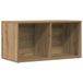 vidaXL - LP - Opbergbox - 69,5x34x36 cm - Bewerkt Hout - Artisanaal Eikenkleurig