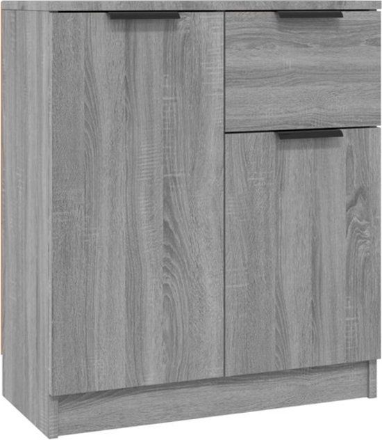 vidaXL Dressoir 60x30x70 cm bewerkt hout grijs sonoma eikenkleurig