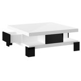 Hubertus Meble Vierkante Salontafel Salina hoogglans wit/zwart