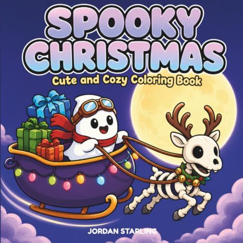 Spooky Christmas Cozy Winter Coloring Book for Adults and Teens Featuring Super Cute Monsters for Relaxation