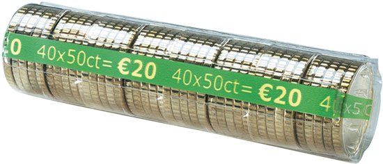 Reskal muntzakjes voor 0,50 EUR munten, transparant, 40 stuks per huls