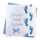 Bedankt WHITE COTTON CARDS WB224-BGS bedankkaart, handgemaakt, motief voetafdrukken