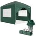 Zelsius Vouwpaviljoen, 3 x 3 m, met zijwanden, groen, pop-up vouwpaviljoen, UV30, tuintent, opvouwbare partytent met zijwanden, onderdak voor tuin, zonwering, tuinpaviljoen