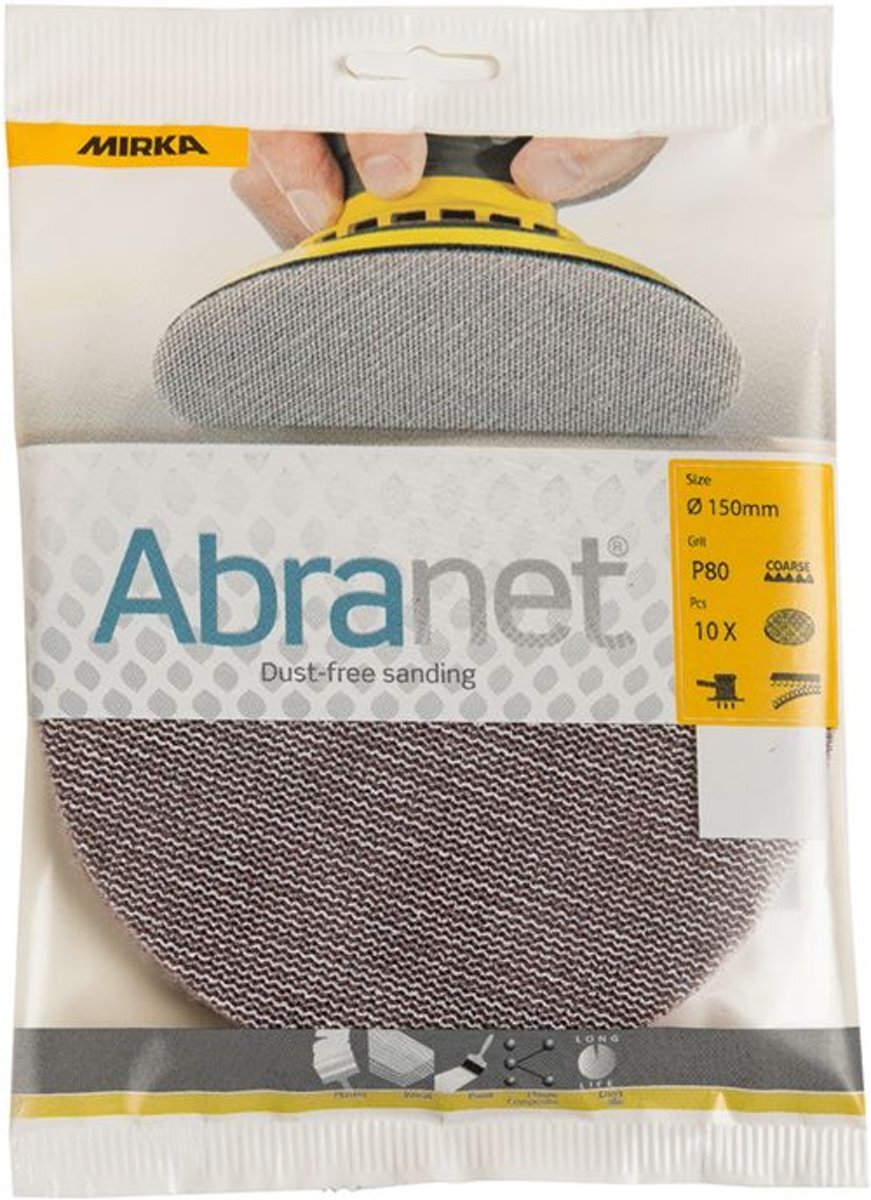 Mirka Abranet 150 mm velcro schuurschijven P 120 10 stuks