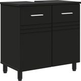 vidaXL Badkamer Vaniteitsunit Zwart 60 x 35 x 60 cm Bewerkt Hout