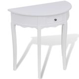 VidaXL Wandtafel met lade halfrond wit