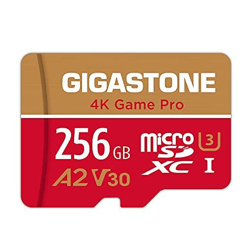 GIGASTONE 256GB micro SD geheugenkaart, 4K Game Pro, SDXC UHS-I A2 U3 V30