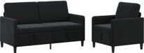 vidaXL Ensemble de canapés Noir Polyester