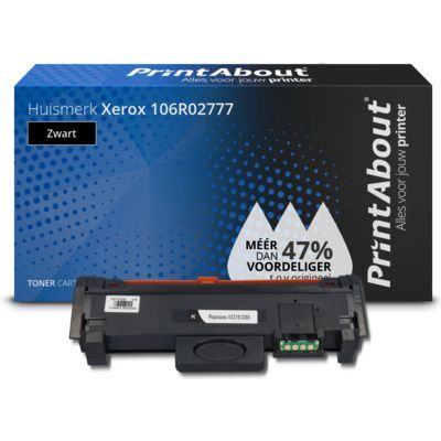 PrintAbout Huismerk Toner 106R02777 Zwart - Compatibel met Xerox WorkCentre 3225 - 3000 pagina's
