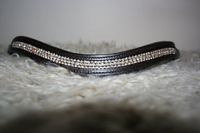 HKM MHS wave frontriem Chrystals RG- bruin leer - Cob (38cm)