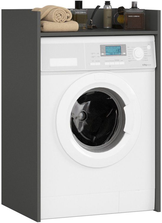 Akord Wasmachine Kast / Wasmachine Ombouw / Wasmachine Meubel FIN / Grafietgrijs / 64 x 98 x 50 cm
