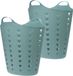 Excellent Houseware Flexibele wasmand - 2x - groen - 60 liter - kunststof - 47 x 50 cm