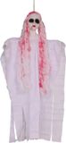 Fiestas Guirca Horror hangdecoratie spook/geest pop wit met bloed 50 cm