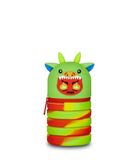 Mitama Uittrekbare pennenhouder voor kinderen, meerkleurig Dragon pennenetui, opening met ritssluiting, ruimtebesparend, Groen, Eén maat, modern