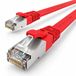 1aTTack.de 1m - rood - 1 stuk CAT.7 Gigabit Ethernet LAN platte lintkabel (RJ45) netwerkkabel onbewerkte kabel (10 Gbit/s) installatiekabel plat slank compatibel met Cat.5 - Cat.5e - Cat.6