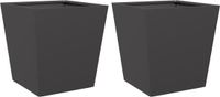 vidaXL Plantenbakken 2 st 40x40x40 cm staal zwart