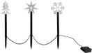 Spetebo LED-tuinverlichting, set van 3 - Ster / Kerstboom / Sneeuwvlok - Batterij en timer voor binnen- en buitengebruik