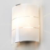 Lindby Wandlamp Vincenzo - Glas, Metaal - 1 Licht - E14 - Wit Gesatineerd, Helder, Zilverkleurig
