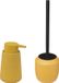5Five Toiletborstel met houder/wc-borstel - polyresin/metaal - mosterdgeel - 38 x 11 cm - zeeppompje