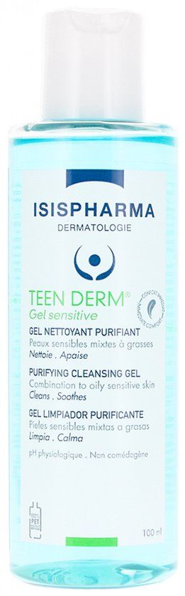 Isispharma Teen Derm Gel Sensitive Zuiverende Reinigingsgel 100 ml