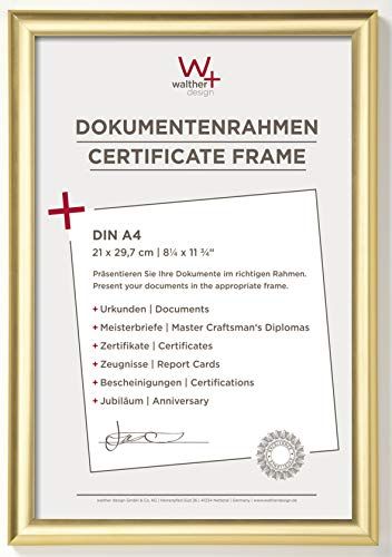 Walther design KP130G Trendstyle Kunststoffrahmen 21x29,7 cm DIN A4, Gold