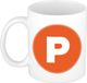 Bellatio Decorations Shoppartners Bv Koffie mok met de letter P - beker - oranje - wit - 300 ml