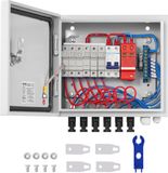 VEVOR Solar Pv-Combinatorbox 6-Snaar 10a voor Zonnepaneelsysteem Stalen Behuizing Ip65