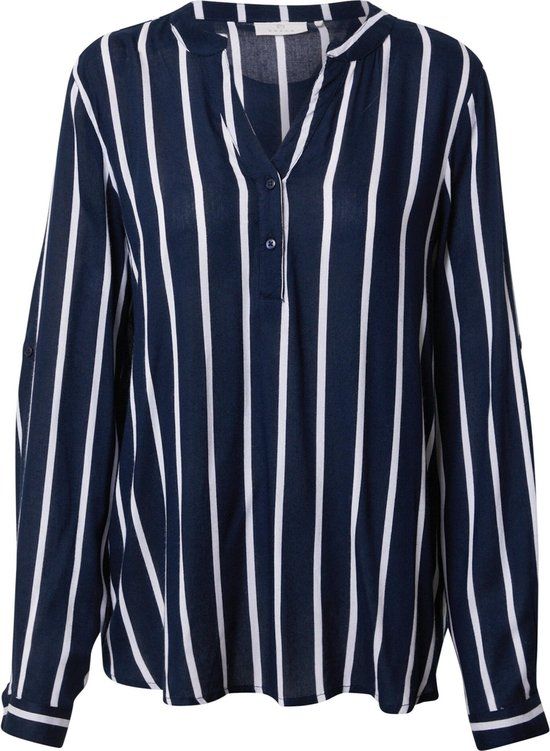 Kaffe KAstridy Blouse Dames - Maat 40 - Midnight Marine/Chalk