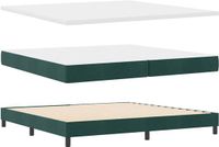 vidaXL Boxspringbed met matras Donkergroen 200 x 200 cm Fluweel