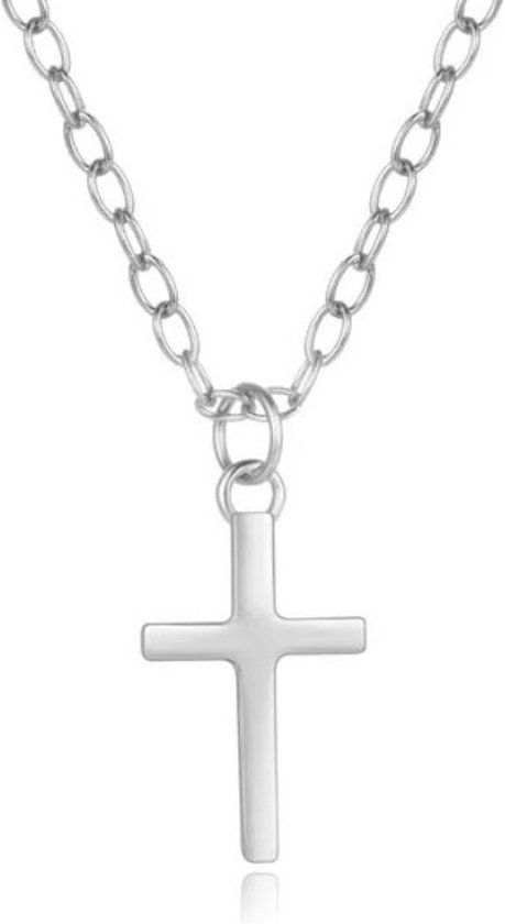 Elenza AMS Elenza Zilveren Ketting met Klassiek Kruis in 925 Sterling Zilver