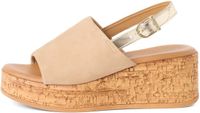Tamaris Sandales compensées femme beige cuir liège talon compensé 5-7 cm taille 38