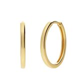 Lucardi Dames Zilveren goldplated oorringen met zirkonia 20mm