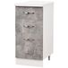 Shally Dogan Keukenkast met 4 laden, modulair meubelstuk met robuust en robuust houten frame, organizer kleur cementgrijs, afmetingen: 40 x 50 x 85 cm