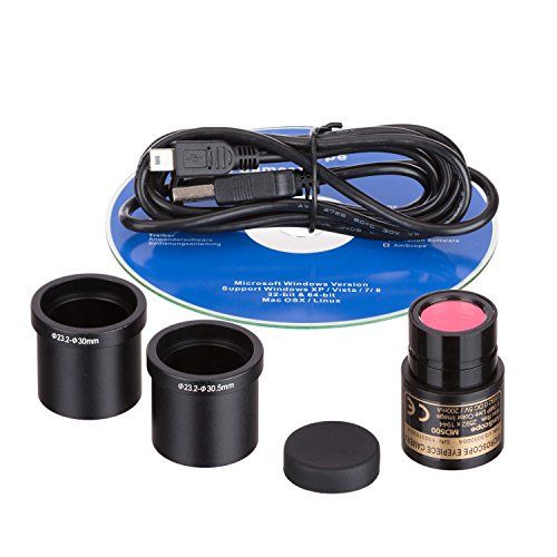 AmScope MD500 5mp digitale compacte microscoopcamera video staand beeld oculair microscoop camera met ring adapter