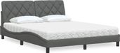 Maison Exclusive - Lit avec matelas, gris foncé, 160x200 cm, rembourré