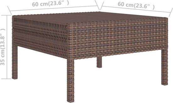 vidaXL 8-delige Loungeset met kussens poly rattan bruin