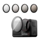 Ochama × JD Jingzao Ensemble de filtres Action compatible avec DJI Action3/4/5PRO, ensemble de 4 filtres, filtre polarisant CPL, filtres à densité neutre ND8/16/36, accessoires pour caméra DJI