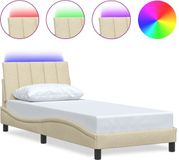 vidaXL Bedframe Hanko 90x200 cm stof crèmekleurig