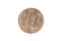 LUXOR living Coste Zitkussen van kunstbont, set van 4, 40 x 40 cm, rond, taupe