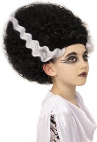 Smiffys Pruik Bride Of Frankestein Zwart - Meisjes - Zwart - Halflang - Krullen - Polyester