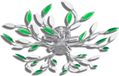 Vidaxl - Lampe Plafond Verte Et Blanche Avec Bras Crystal Pour 5 Ampoules E14