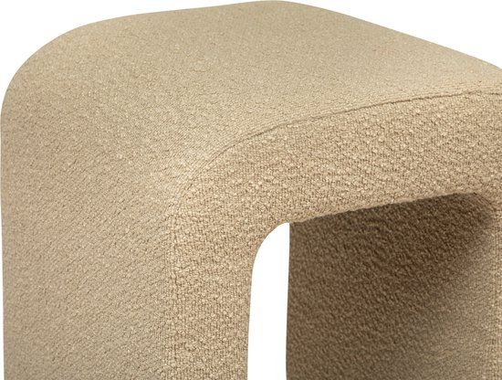 Atmosphera Sevi Poef - Bouclé - Beige - Rechthoekig